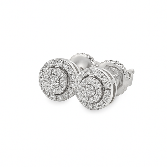 10K White Gold Diamond Round Stud Earrings | 0.10 CTW | Jewelry Palace