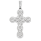 10K White Gold Elegant Diamond Cross Pendant 0.68 ctw