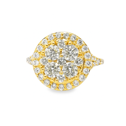 VVS-VS 10K Yellow Gold Halo Diamond Ring | 2.02 CTW | Jewelry Palace