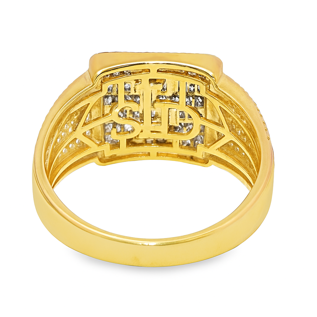 10K Yellow Gold Diamond Initial “N” Ring 0.86 CTW | Custom Letter Ring | Jewelry Palace