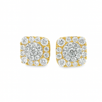 10K Yellow Gold Diamond Earrings with Round Brilliant Cut Diamonds 1.38 CTW | Jewelry Palace