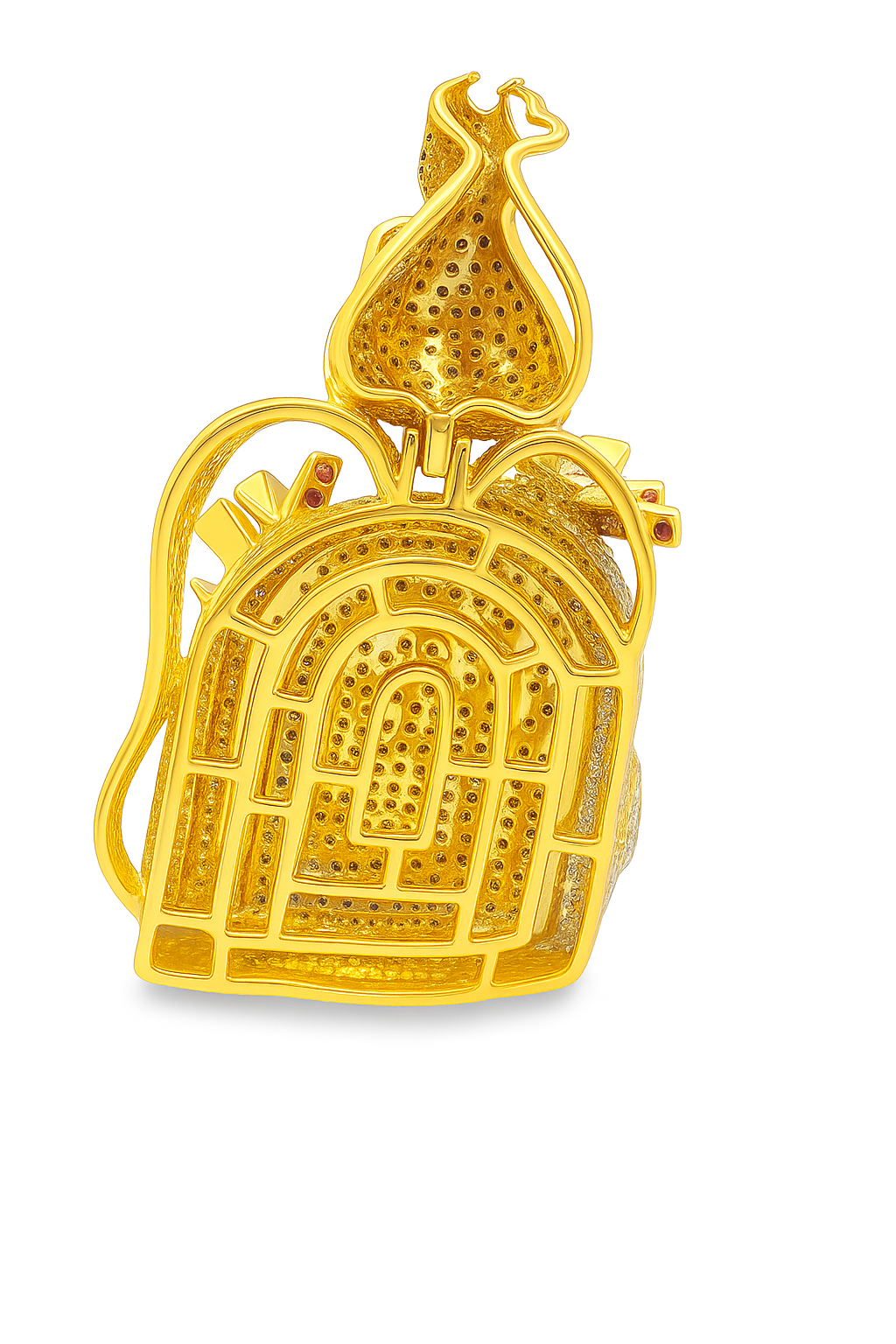 10K Yellow Gold Diamond "Money Book Bag" Pendant with Diamond 2 7/8 ctw