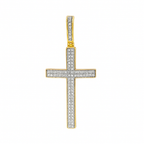 10K Yellow Gold Diamond Cross Pendant 0.30 ctw – Classic Pavé Faith Pendant | Jewelry Palace Lithonia, GA