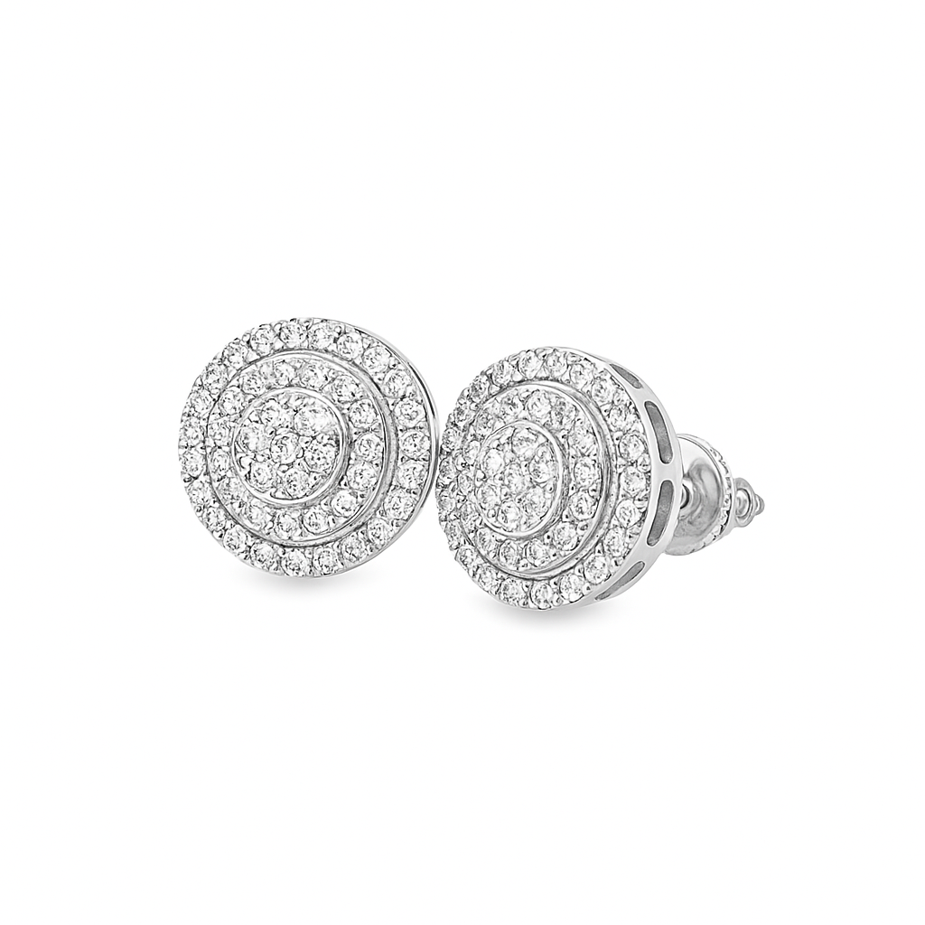 10K White Gold Round Diamond Stud Earrings 0.38 ctw | Jewelry Palace