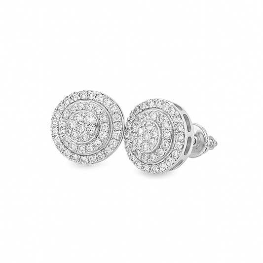 10K White Gold Round Diamond Stud Earrings 0.38 ctw | Jewelry Palace