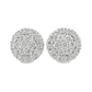 14K Yellow Gold 1.88 ctw Diamond Circle Cluster Earrings | Luxury Studs | Jewelry Palace