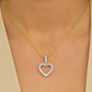 10K Yellow Gold Diamond Heart Outline Pendant Necklace 0.65 CTW