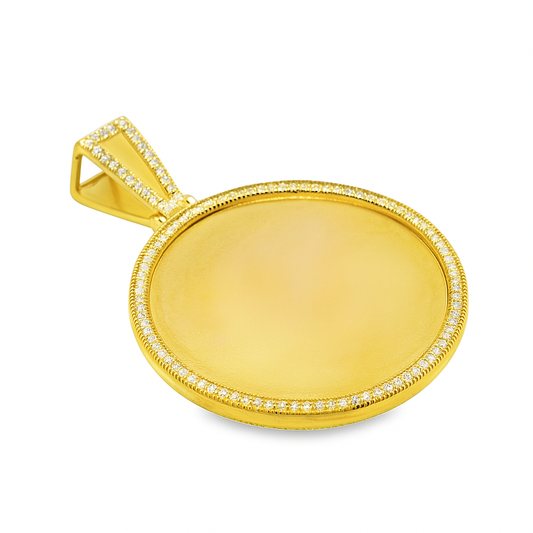 10K Yellow Gold Diamond Frame Pendant 1.00 CTW | Jewelry Palace