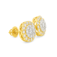 10K Yellow Gold Diamond Stud Earrings with Round Brilliant Cut Diamonds 0.93 CTW | Jewelry Palace
