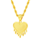 10K Yellow Gold Dripping Heart Pendant Necklace Set – Trendy & Bold Design | Jewelry Palace