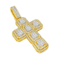 10K Yellow Gold Diamond Cross Pendant with Square Cut Diamonds 4.0 ctw