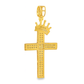 10K Yellow Gold Diamond Cross Pendant with Round Brilliant Cut Diamonds 1.25 ctw