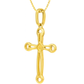 10K Yellow Gold Diamond Cross Charm Necklace Two-Tone Round Brilliant 0.23 CTW