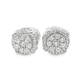 10K Yellow & White Gold 0.49 ctw Diamond Halo Cluster Stud Earrings | Dual-Tone Round Design | Jewelry Palace