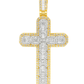 10K Yellow Gold Diamond Cross Pendant with Baguette-Cut Diamonds 2.15 ctw