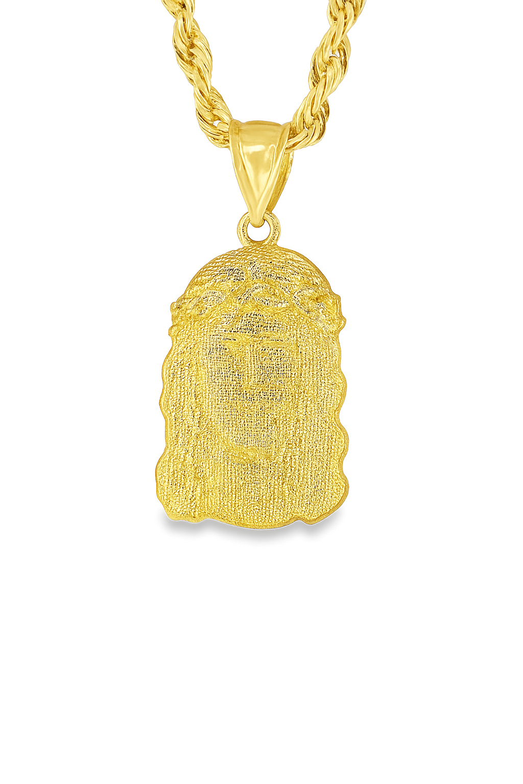 10K Yellow Gold Jesus Face Pendant Necklace Set – Faith & Strength in Gold | Jewelry Palace