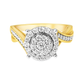 10k Yellow Gold Diamond Ring Set On Spiral Band 0.50 ctw