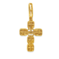 10K Yellow Gold Diamond Cross Pendant with Square Cut Diamonds 1.74 ctw