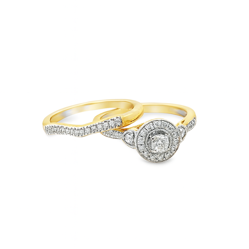 10K Yellow Gold Round Brilliant Diamond Engagement Ring 0.40 ctw