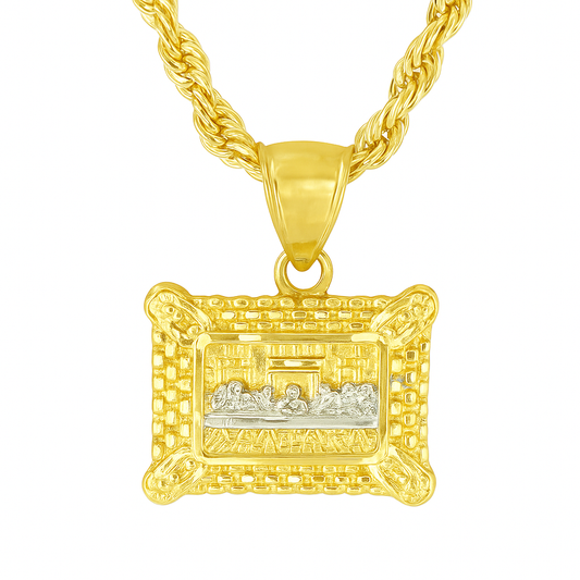 10K Yellow Gold Last Supper Pendant Necklace Set – Religious & Timeless Design | Jewelry Palace