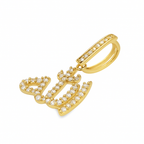 Diamond Allah script pendant, alternate view