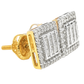 10K Yellow Gold Diamond Square Baguette Stud Earrings 0.60 CTW | Jewelry Palace