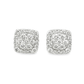 10K White Gold 0.63 ctw Diamond Square Cluster Earrings | Iced-Out Cushion Studs | Jewelry Palace