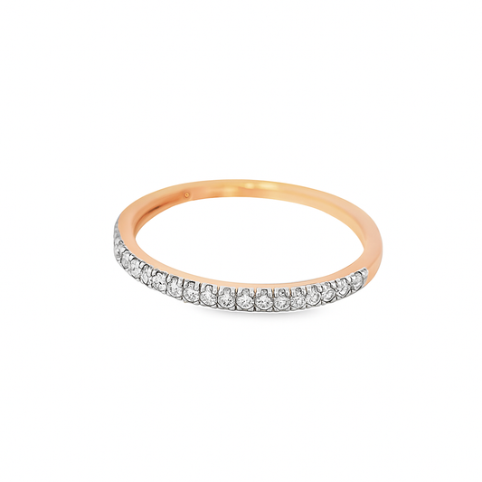 10K Rose Gold Stackable Womens Diamond Band 0.15 ctw