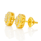 10K Yellow & White Gold 0.49 ctw Diamond Halo Cluster Stud Earrings | Dual-Tone Round Design | Jewelry Palace