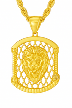 10K Yellow Gold Lion Head Pendant Necklace Set – Symbol of Strength & Power | Jewelry Palace