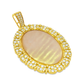 10K Yellow Gold Diamond Oval Memory Pendant 4.0 CTW | Jewelry Palace