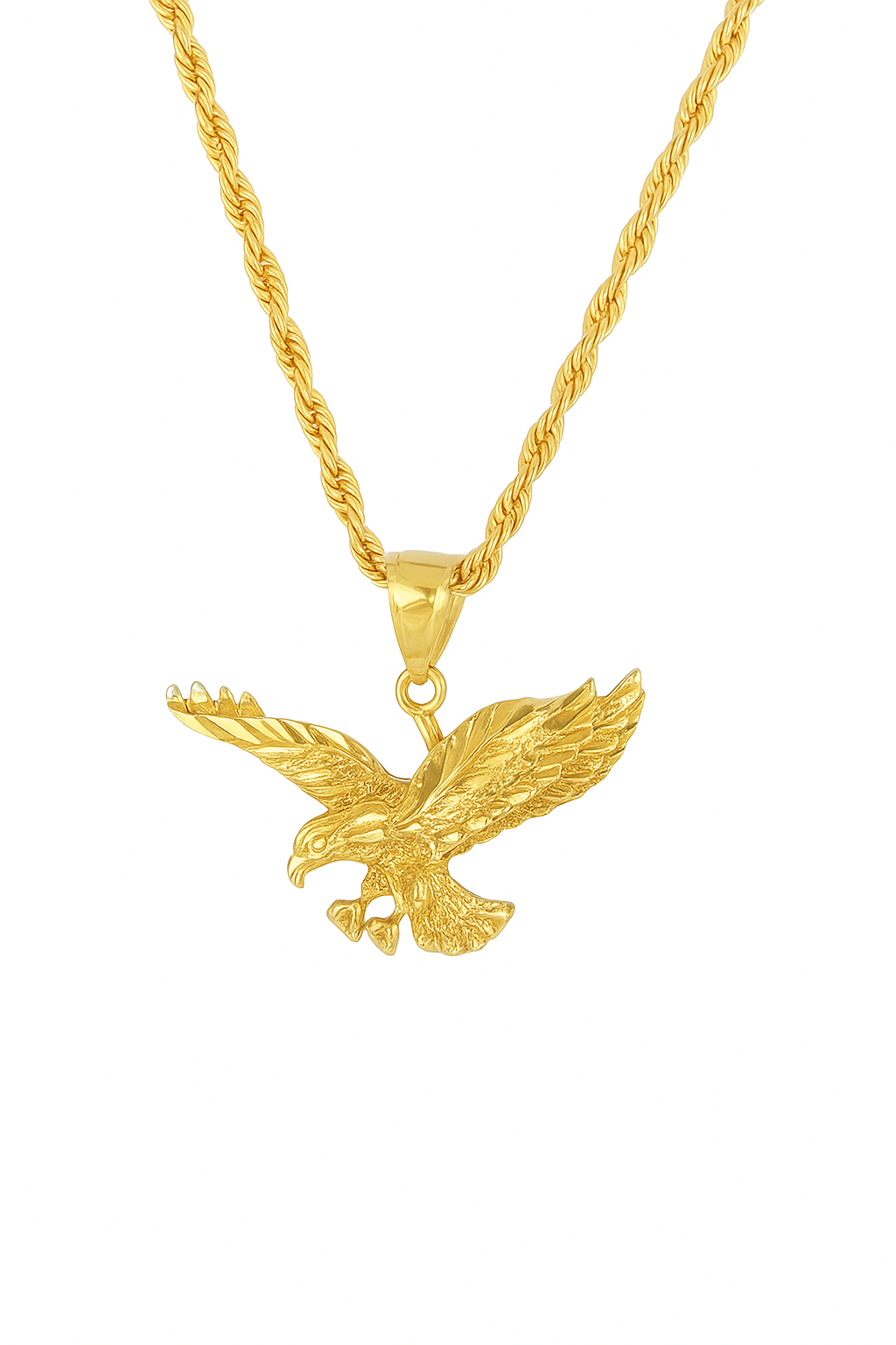 10K Yellow Gold Eagle Pendant Necklace Set – Bold & Majestic Design | Jewelry Palace