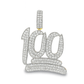 10k Yellow Gold Diamond '100' Emoji Pendant 2.00 ctw