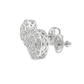14K White Gold 0.88 ctw Diamond Round Earrings | Elegant Studs | Jewelry Palace