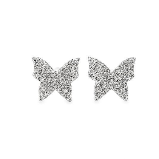 10K White Gold Diamond Butterfly Stud Earrings | 0.23 CTW | Jewelry Palace