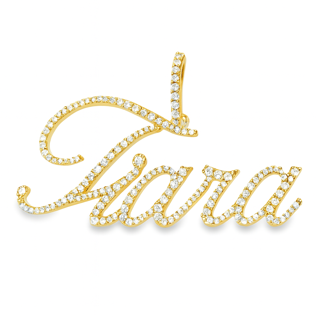 10K Yellow Gold Diamond "Tiara" Letter Pendant 1.5 ctw