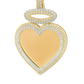 10K Yellow Gold Diamond Heart Memory Pendant with Halo 1.15 ctw