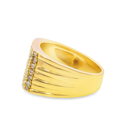 10K Yellow Gold Diamond Band Ring 1.75 ctw – Multi-Row Statement Design | Jewelry Palace Lithonia, GA