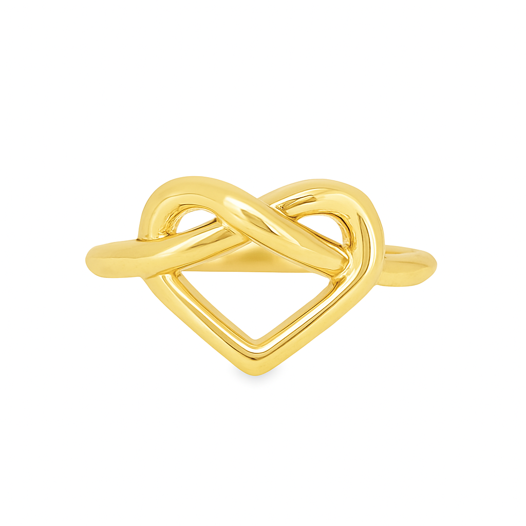 10K Yellow Gold Heart Knot Band Ring | Jewelry Palace