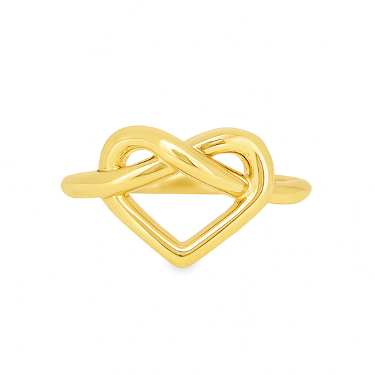 10K Yellow Gold Heart Knot Band Ring | Jewelry Palace
