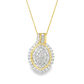 10K Yellow Gold Oval Brilliant Diamond Pendant Cluster Halo 1.00 CTW