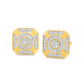 10K Yellow Gold 0.38 ctw Diamond Square Earrings | Geometric Cluster Studs | Jewelry Palace
