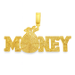 10K Yellow Gold Diamond Paved “Money” Pendant 4.15 ctw