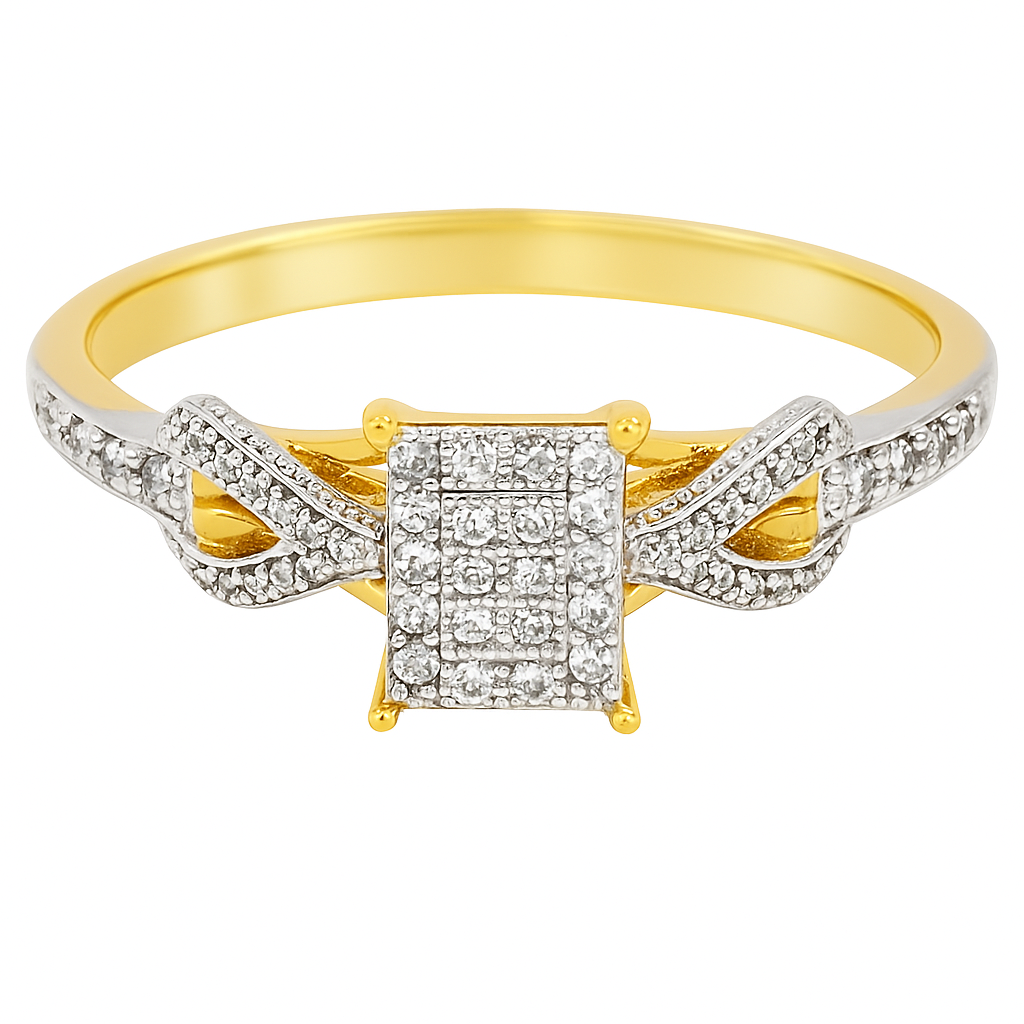 10K Yellow Gold Elegant Promise Diamond Ring 0.26 ctw