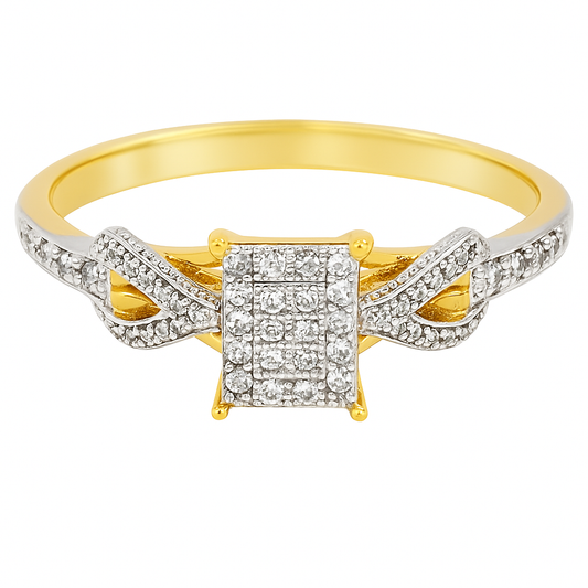 10K Yellow Gold Elegant Promise Diamond Ring 0.26 ctw
