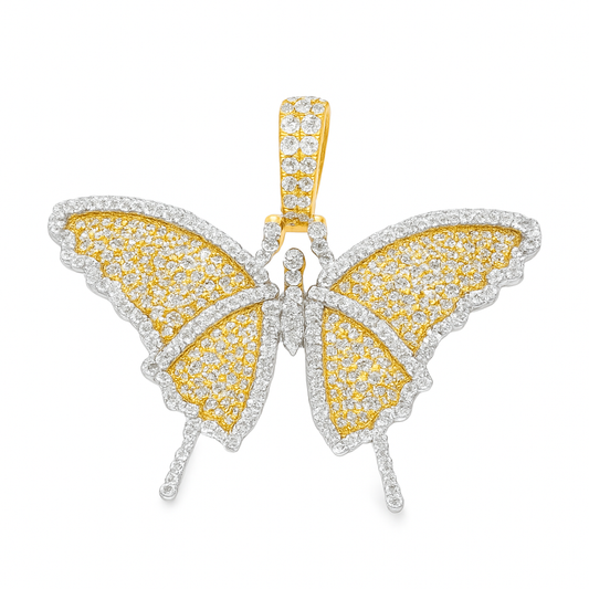 10K Yellow Gold 1.46 ctw Diamond Swallowtail Butterfly Pendant | Nature-Inspired Luxury | Jewelry Palace