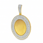 10K Yellow Gold Diamond Oval Memory Pendant 3.0 CTW | Jewelry Palace