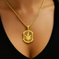 10K Yellow Gold Leaf Motif Charm Pendant Necklace | Rope Chain Design | Jewelry Palace