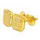 10K Yellow Gold Diamond Square Pave Stud Earrings 0.24 CTW | Jewelry Palace