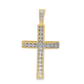 10K Yellow Gold Diamond Cross Pendant 2.15 ctw Round & Baguette Cut